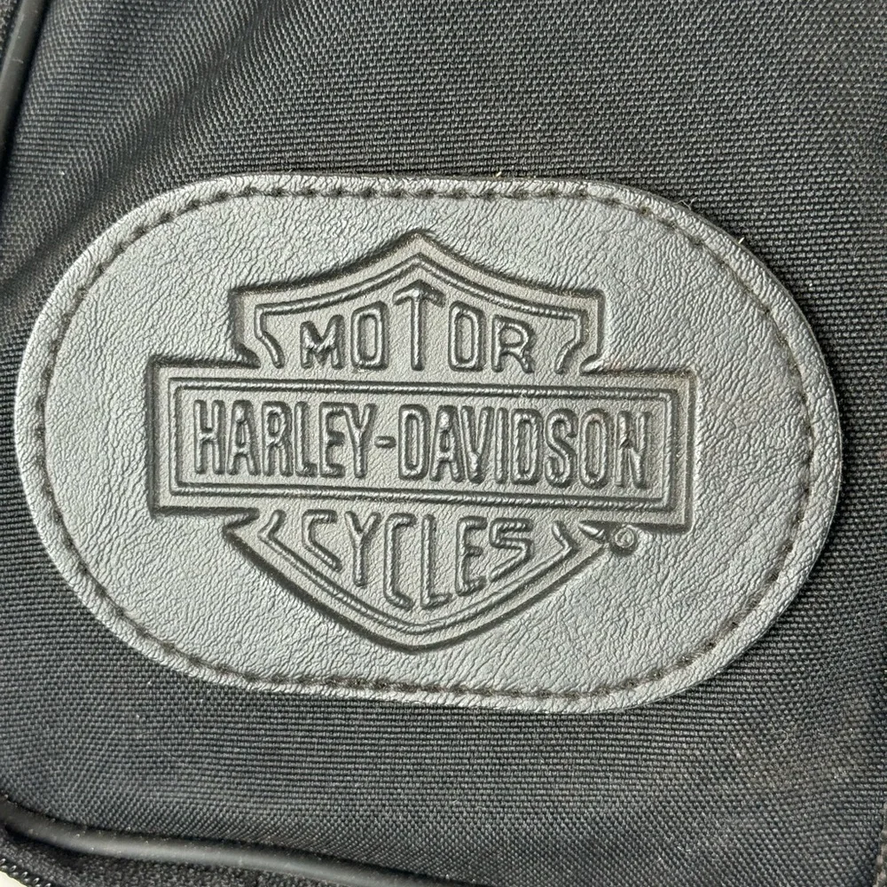 HARLEY DAVIDSON LG Nylon Double Zip Duffle Bag with Logo Black